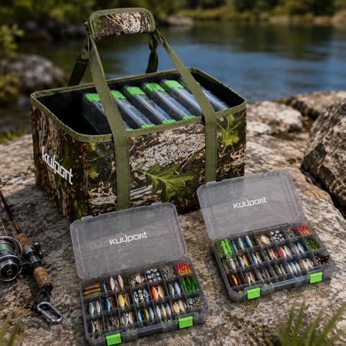 Fishing Tackle Bag - Non-Slip Shoulder Strap, Suitable for 3700/3600/3500 Tackle Box, Freshwater & Saltwater Fishing - color: Simple Handbag with 8PCS Tackle Box, size: 14.1 x 11.8 x 7.8 inches