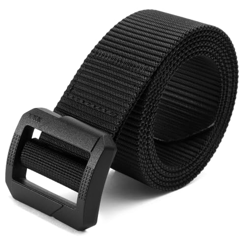 CHAOREN Tactical Belt Men – Nylon EDC Belt for Military CCW - color: Metal Free Black, size: Medium