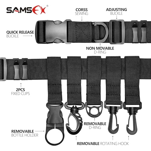 SAMSFX Adjustable Fishing Wader Belt Wading Belts for Surf Casting Kayak Fishing Accessories Waders Straps - color: Black - Only 1.5" Wader Belt (31" to 58")