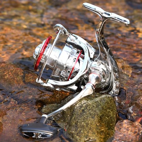 Sougayilang Saltwater Spinning Reel,CNC Aluminum Spool,Max Drag 33LB,Oversize Grip,5.5:1 Gear Ratio, 11+1 Stainless-Steel BB, Freshwater Fishing Reel. - color: SW4000