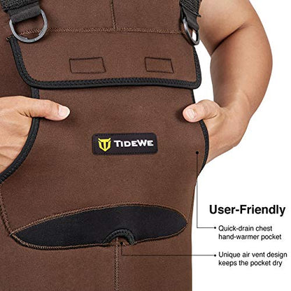 TIDEWE Neoprene Chest Waders for Men, Waterproof Bootfoot for Hunting | Warm Waterproof Slip-Resistant Men's Bootfoot Fishing Waders for Hunting & Wetland Work - size: 11