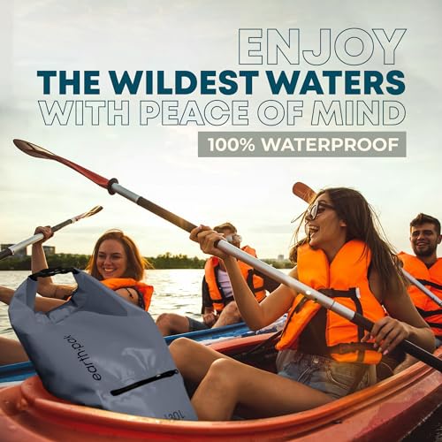 Earth Pak Waterproof Dry Bag with Zippered Pocket - Waterproof Dry Bag Backpack Keeps Gear Dry - color: Gray, size: 30L