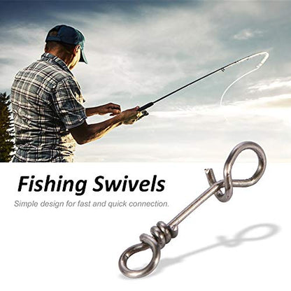 Zetiling Fastach Clips,Fishing Clip Fast Snaps Stainless Steel Fishing Swivel Snap Fishing Rolling Barrel Swivel Snap Swirl Connector Fishing Lures Leaders Accessories 50Pcs - color: 3#