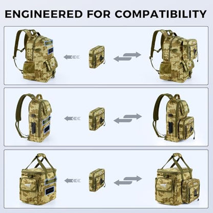 KastKing BaitSpace Detachable Bait Binder Tackle Bag – Large Clear Sleeves, Durable 900D Water-resistant Fabric, Soft Plastic Bait Storage For Hooks, Sinkers & Fishing Accessories - color: Khaki Camo