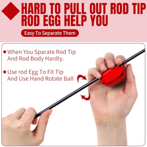Blueweenly 12 Pcs Portable Silicone Fishing Pole Rod Holder Clips Fixed Ball 5 Holes Multifunctional Rubber Fishing Pole Puller Clips Bike Rod Holder Straps for Travel Ground Car Bike - color: Red