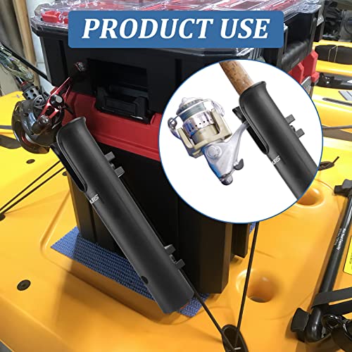 6 Tube Fishing Rod Holder Bracket Black Fishing Pole Holder with Screws for Garage Boat Cooler Trailer