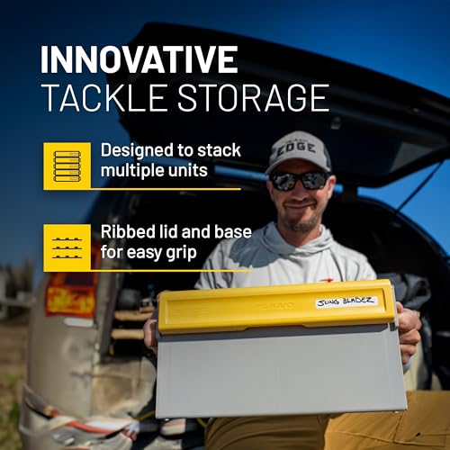 Plano EDGE Premium Spinnerbait Tackle Utility Box, Clear and Yellow, Rust-Resistant Storage, Waterproof Tackle Tray Organizer for Buzz Baits, Swimbaits, and Crankbaits - size: One-Size, style: Spinnerbait