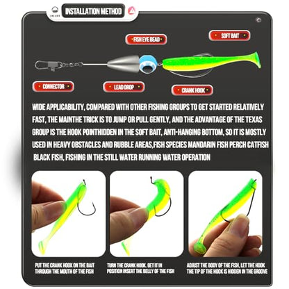 Bait Set, Fishing Lure Set, bass and Trout Fishing Gear Box Set, Including Hooks, Worms, Men's Fishing Gifts