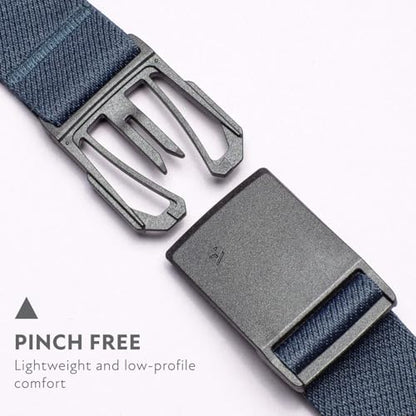Arcade Belts Mens Explore Belt, Stretch Webbing for Max Comfort & Custom Fit, Metal-Free Buckle, Machine Washable Travel Belt - color: Navy