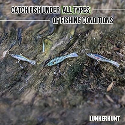 Lunkerhunt Straight Up Jigs for Bass Fishing | Ice Water Fishing Bait | Fast Sinking with Ultra-Sharp Hooks