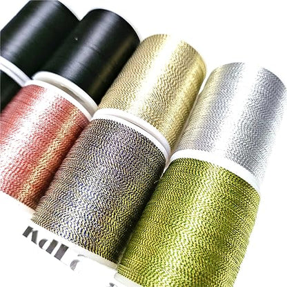 (8pcs*240yd) Kalavarma Rod Wrapping Thread for Fishing Rod Wrapping Thread Rod Building Repair - style: Metallic klm022