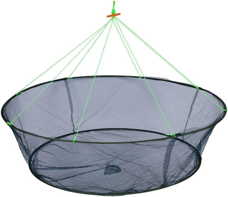 Portable Prawn Bait Crab Shrimp Net Drop Landing Fishing Pier Harbour Pond 40FT Folding Net for Keeping Fishes Minnows Lobsters Crab Basket Traps for Fishing Keeping Fishes Minnows Lobsters