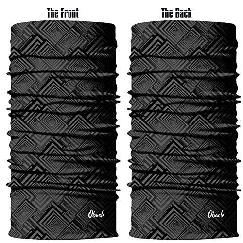 Obacle Seamless Face Mask Rave Bandana Men Women for Dust Sun Wind Protection - color: Geometry Black Gray