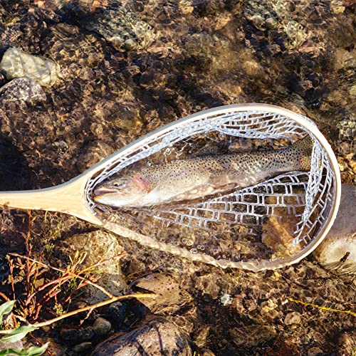 Fly Fishing Landing Net, Outdoor Fly Fishing Landing Net Clear Rubber Net Replacement Mesh Bag Fishing Net Replacement Accessory(Medium 100CM)