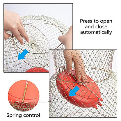 codree Floatable Galvanized Steel Wire Fish Basket, Collapsible Floatable Wire Fishing Basket, Portable Floating Fishing Net Baskets, Robust and Easy to Use
