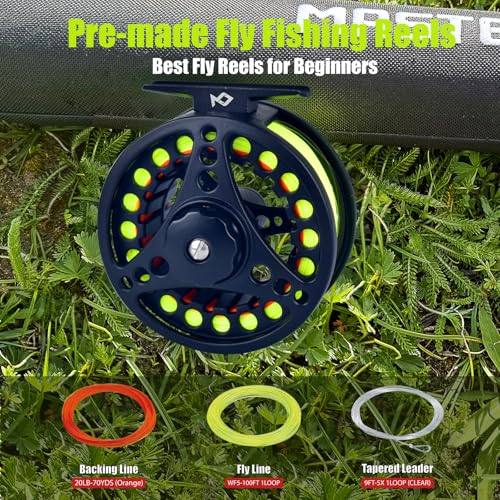 Fly Fishing Rod and Reel Combo Starter Kit, Graphite Fly Rod with Cork Handle, Die Cast Aluminum Reel, Fly Box Case & Fishing Flies and Carrying Case and Accessories - style: 3/4wt - 10' - 4 Pc