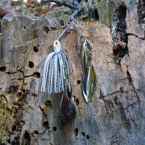 Reaction Tackle Spinner Bait, Compact Profile Fishing Lure with Flash and Vibration for Bass, Trout, Pike, Salmon and Walleye (3-Pack) - color: Tennessee Shad, size: 1/4 Oz