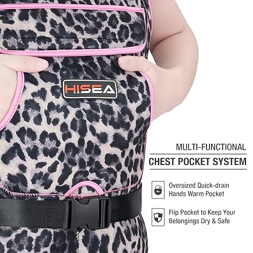 HISEA Women Waders Waterproof 400G Insulated Neoprene Chest Wader for Women - color: Arabian Leopard, size: 8