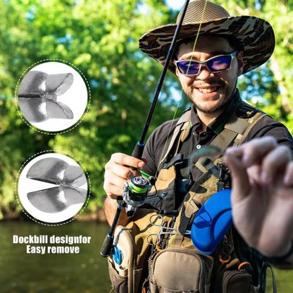 YOTO Removable Split Shot Fishing Weights Sinkers Kit, Reusable Duckbill Open Mouth Lead Sinker, Soft Fishing Sinkers & Weights for Freshwater Bass Trout - color: Sinker+Pliers
