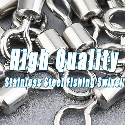 250pcs Fishing Swivel Rolling Barrel Swivel Stainless Steel Swivels Corrosion Resistance Black Nickle Connector for Freshwater Saltwater Fishing Tackle #2#4#6#8#10 - size: #2, #4, #6, #8, #10 (250pcs)