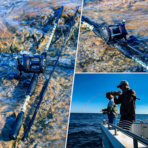 Sougayilang Fishing Rod Combo with Conventional Reel, Medium Heavy for Catfish Salmon and Steelhead Saltwater Fishing - size: 7'0"