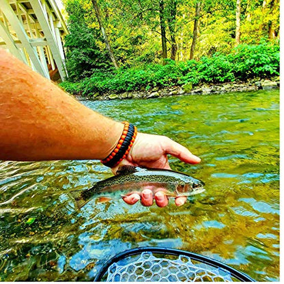Aventik Fly Floating Fishing Net Carbon Fiber Landing Trout Net Light Weight Clear Rubber Ghost Net Catch & Release - color: Only Standard Green Net