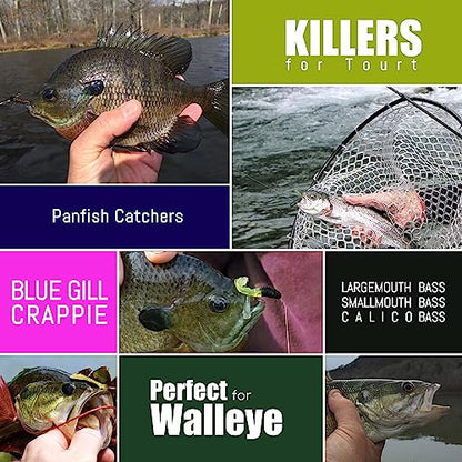Crappie Lures Tube Lures Jigs Heads Worms Swimbaits Kit, 165, 124, 50 Pcs Pre-Rigged Crappie Jigs Tube Hooks Soft Plastic Grub Worms Baits for Bass Trout Freshwater Saltwater Fishing - color: 165 Pcs - Tube Lures