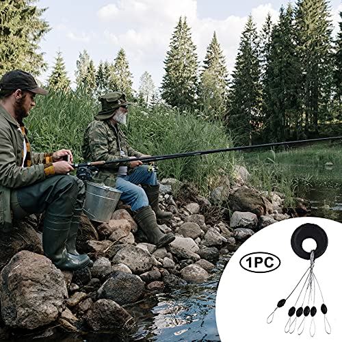 600 Pieces Fishing Bobber Stops, Float Sinker Stops, Portable Fishing Accessories, Freshwater Saltwater Bobbers for Fishing, Slip Float Tackle Kit - size: L (Oval)