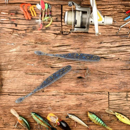 Didiseaon Soft Fishing Lures 7.5cm 15pcs High-Density -Free Swimming Worm Baits for Bass Carp Fishing Portable Artificial Baits for Freshwater Anglers
