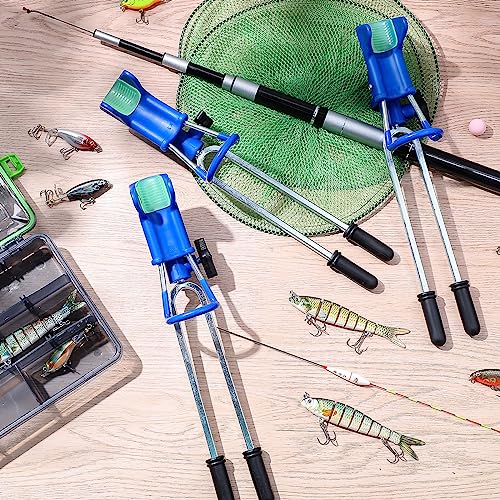 Libima 4 Pieces Fishing Rod Holders for Bank Upgraded Stainless Steel Pole Holders 360 Degree Adjustable Rod Stand for Men Father Beach Fishing Equipment Birthday Gift - color: blue