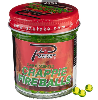 PAUTZKE'S Crappie Fire Balls - Striking Color & Prolonged Scent Release, Infused with Genuine Salmon Egg Juice - color: Chartreuse Garlic - 3 Pack