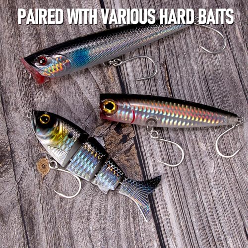 Alwonder 10-Pack Inline Hooks 5X Strong Single Replacement Hook for Hard Baits, High Carbon Steel Heavy Duty Welded Eye Fishing Hooks, Jigging Hook for Freshwater Saltwater Trolling Fishing Tackle - size: #5/0