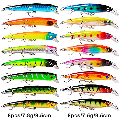 Bass Fishing Lures Kit Set Topwater Hard Baits Minnow Crankbait Pencil VIB Swimbait for Bass Pike Fit Saltwater and Freshwater - color: 011-59pcs