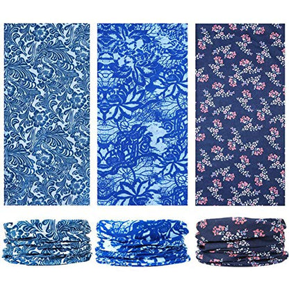 6-Pack Balaclava Face Mask for Men & Women - UV Protection Neck Gaiter, Multi-Use Cycling Mask & Breathable Headband - color: Blue