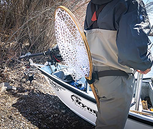 Premium Long Handle Hardwood Fishing Landing Net for Boats, Canoes, Rafts, 40" Overall