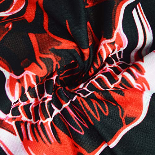 Obacle Neck Gaiter Face Mask Bandana for Dust Wind Sun Protection for Men Women - color: Red Line Skull