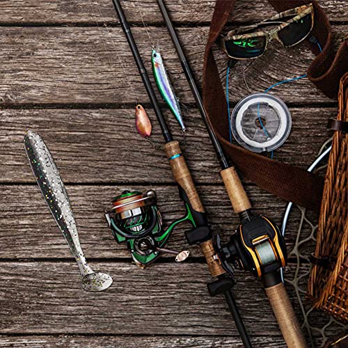 Zer one 20 PCS Fishing Soft Lure 7.5cm/2g Plastic T Tail Bait Artificial Worm Swimbait for Bass Trout Walleye Fishing Accessory - color: Black