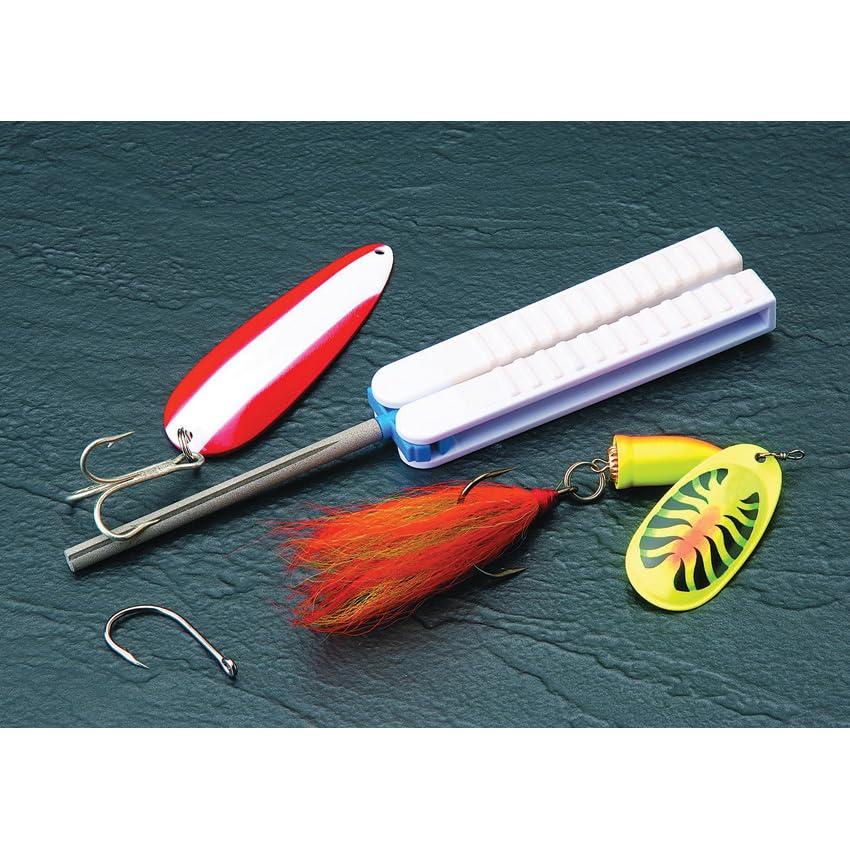 Lansky Folding Diamond Fish Hook & Knife Sharpener | Marine-Grade Fishing Hook Sharpener - LDFHS