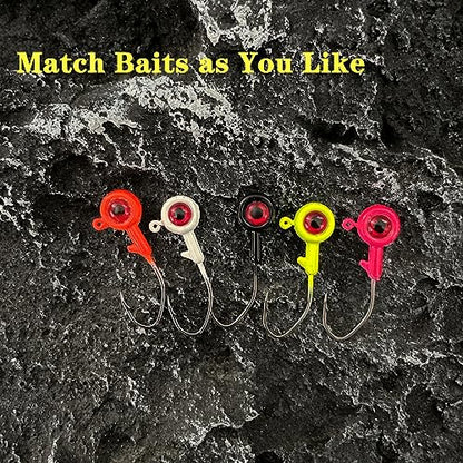 Crappie Jig Heads, 40pack Crappie Jigs Fishing Jig Heads Hook Lure Fishing Jigs Heads for Bass Fishing 1/32oz 1/16oz 1/8oz - color: 1/32oz