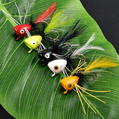 Fly Fishing Lures Poppers Flies Panfish Bluegill Bass Flies Bugs Lures Dry Flies Wet Flies Popper Lures 12/15pcs - color: red-12pcs