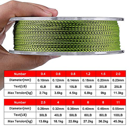 Braided Fishing Line, Abrasion Resistant Zero Stretch Braided Lines 4/8 Strands Super Strong Superline 6Lb -100Lb Test 109/328/547/1094/2187 Yards - color: Yellow/Black(4 Strand), size: 30 LB (547 Yards)