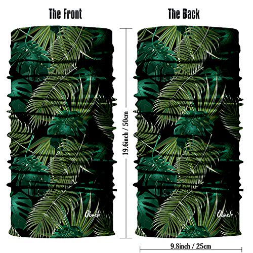 Obacle Seamless Face Mask Rave Bandana Men Women for Dust Sun Wind Protection - color: Banana Leaf Green