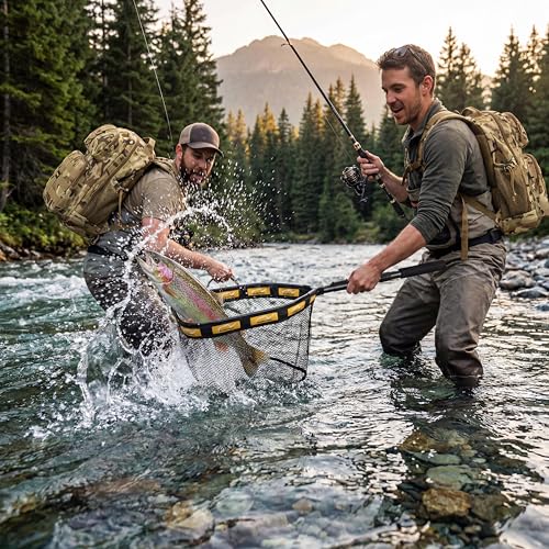 PLUSINNO Fishing Gear- Fishing Rod and Reel Combos, Fishing Backpack, Fishing Net, Fishing Bag with Rod Holders and Tackle Box for Freshwater/Saltwater, Fishing Gifts for Men - style: Khaki Backpack Tools With Rod&net