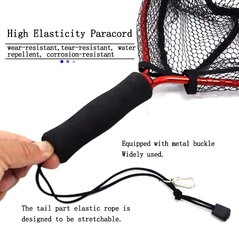 Aluminum Alloy Mini Fly Fishing Net - Soft Rubber Mesh Kayak & Trout Landing Net - Catch and Release - color: Black