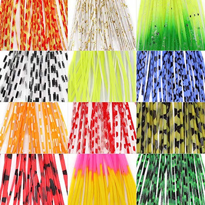 Fly-Tying-Materials-Rubber-Legs-Silicone-Rubber-Skirt 12-24 Colors Fly Tying Supplies - color: 24 Colors kit