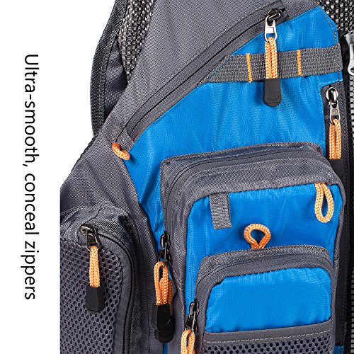 BASSDASH Strap Fishing Vest Adjustable for Men and Women, for Fly Bass Fishing and Outdoor Activities - color: Blue