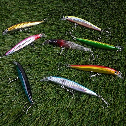 Fishing Lures Kit Crankbait Minnow Jerkbaits Popper Lures Shadllow Deep Diving Swimbaits Pencil Walleye Lures Artificial Hard Fishing Baits for Bass Trout Redfish Saltwater Freshwater - color: Jerkbaits-8pcs