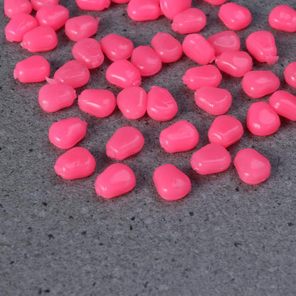 Vanzack Corn-Grain Fish Bait - 50Pcs Soft Silicone Lures in Pink for Freshwater and Saltwater Fishing
