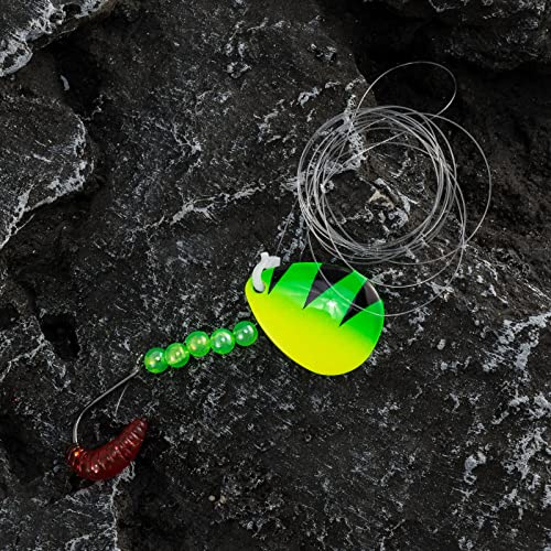 Dr. Fish 10 Pack Walleye Rigs Kit, 47 Inches, 15LB Mono Crawler Harness Walleye Float Rig Colorado Spinner Octopus Hooks for Freshwater Trolling - color: Single Hook Rig, 47", 10 Rigs