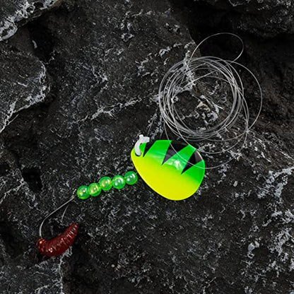 Dr. Fish 10 Pack Walleye Rigs Kit, 47 Inches, 15LB Mono Crawler Harness Walleye Float Rig Colorado Spinner Octopus Hooks for Freshwater Trolling - color: Single Hook Rig, 47", 10 Rigs